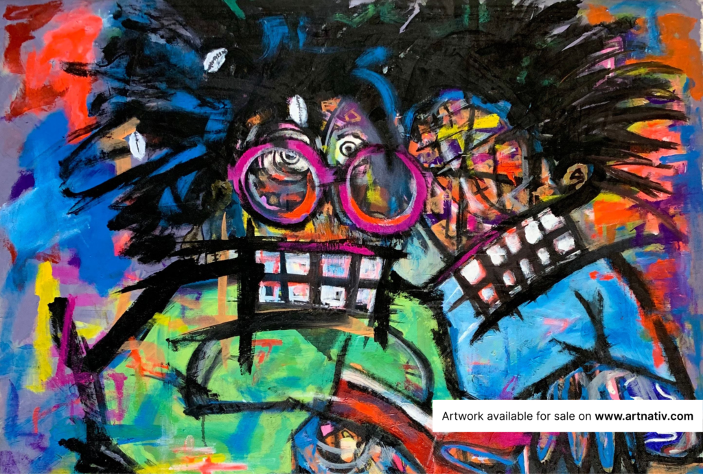 Original African contemporary art acrylic on canvas  - Queen Primer and Shakespeare. Vibrant cultural identity fine art gallery collectible painting 

Nigerian artists, emerging artists, 2026 art trends, Q1 2026, investment guide, Imole Olamolu, Nigerian contemporary artists, African art collectors guide