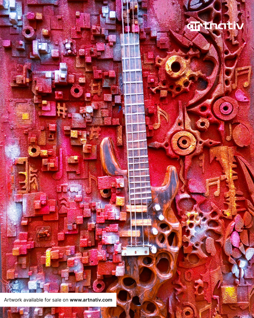 Contemporary mixed media relief sculpture violin guitar hybrid original art blue gold copper collectors piece

Nigerian artists, emerging artists, 2026 art trends, Q1 2026, investment guide, Imole Olamolu, Nigerian contemporary artists, African art collectors guide