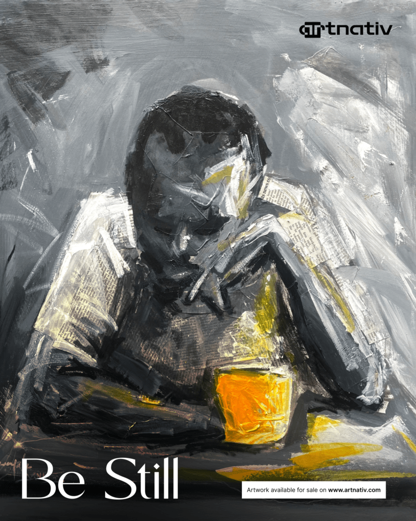 Be Still, mixed-media artwork on ArtNativ — original African art with Certificate of Authenticity for collectors worldwide