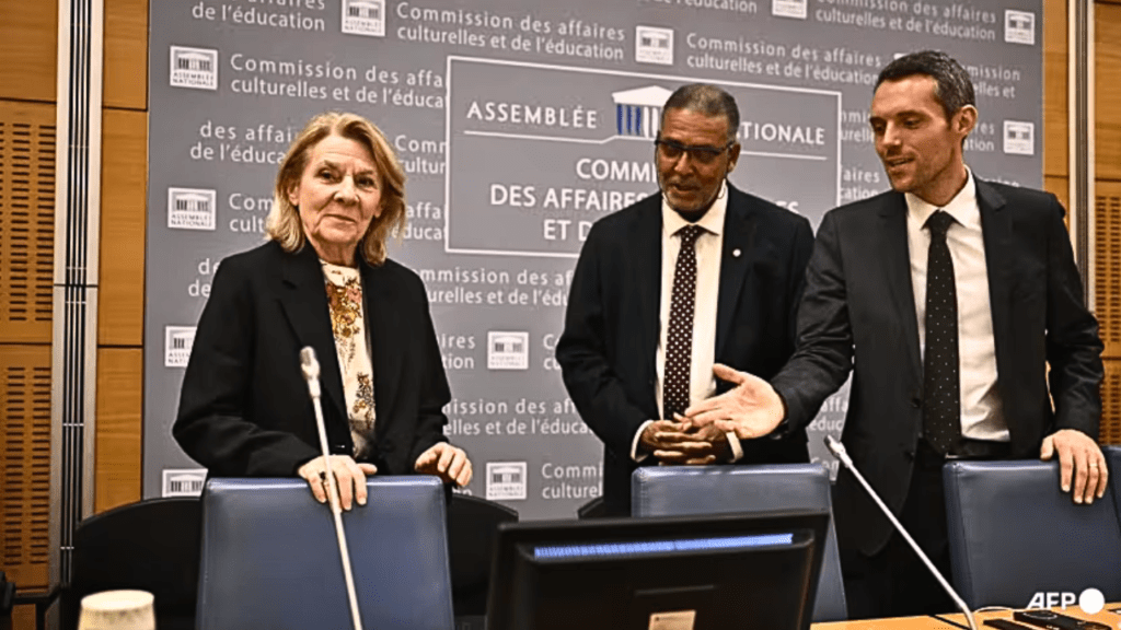 French National Assembly chamber where the colonial art restitution law passed on April 13, 2026