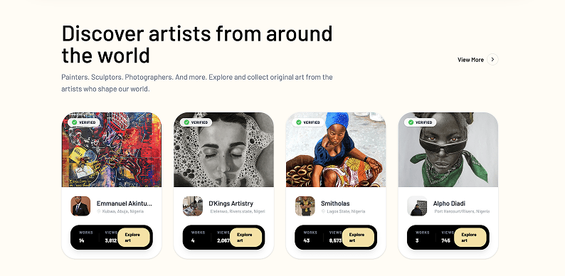 Online platform for discovering artist